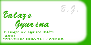 balazs gyurina business card