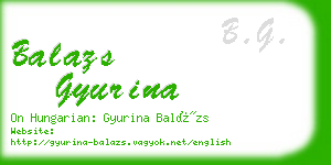 balazs gyurina business card